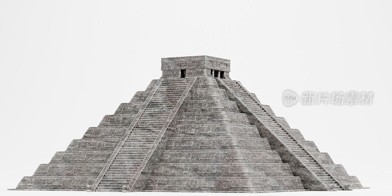 Realistic 3D Render of Mayan Pyramid